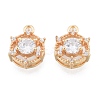 Brass Micro Pave Clear Cubic Zirconia Charms KK-N216-556LG-2