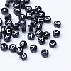 Craft Acrylic Horizontal Hole Letter Beads SACR-S201-07-1