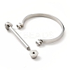 Non-Tarnish 304 Stainless Steel D Shape Bar Screw Bangle BJEW-G636-05A-P-4