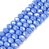 Electroplate Glass Beads Strands X-EGLA-A044-P6mm-B17-1