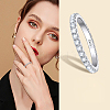 Rhodium Plated 925 Sterling Silver Moissanite Finger Rings for Women WG76D6D-06-3