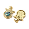Brass Micro Pave Cubic Zirconia with Synthetic Opal Pendants KK-D096-01B-G-2