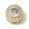 Rack Plating Brass Micro Pave Clear Cubic Zirconia Beads KK-A220-05G-1