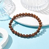 Natural Miriam Stone Round Beaded Stretch Bracelets BJEW-JB09917-02-2