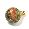 Natural Unakite Perfume Bottle Pendants G-K338-22G-11-2