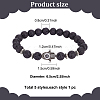 5Pcs 5 Style Natural & Synthetic Mixed Gemstone Round & Hamsa Hand Beaded Stretch Bracelets Set for Women BJEW-AN0001-33-2