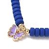 Butterfly Alloy Enamel Charm Bracelet for Teen Girl Women BJEW-JB06917-3