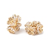 Brass Micro Pave Clear Cubic Zirconia Beads KK-R219-23G-1