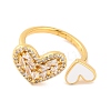 Brass Micro Pave Clear Cubic Zirconia Open Cuff Rings RJEW-U009-04F-G-2