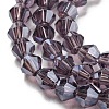 Transparent Electroplate Glass Beads Strands GLAA-F029-4mm-C04-3