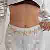 Alloy Starfish Chain Belts for Women LS-NJEW-B120-02-1