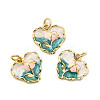 Brass Enamel Charms KK-K302-08G-1