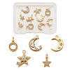 10Pcs 5 Style Brass Micro Pave Clear Cubic Zirconia Pendants ZIRC-BT0001-01G-1