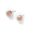 Natural Sunstone Stud Earrings for Women EJEW-K091-01P-06-2