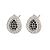 Brass Micro Pave Cubic Zirconia Stud Earrings for Women EJEW-G428-11P-02-4