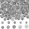 300Pcs 10 Styles Tibetan Style Alloy Flower Bead Caps TIBE-SP0001-25-1