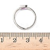 Rectangle Brass with Glass Cuff Rings for Women RJEW-Z111-05P-4