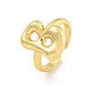 Brass Letter Open Cuff Rings for Women RJEW-G313-01B-G-1