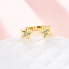 Brass Micro Pave Cubic Zirconia Adjustable Cuff Rings for Women RJEW-U053-02G-2