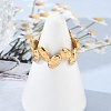 304 Stainless Steel Open Cuff Rings for Women LS-RJEW-A056-02G-5