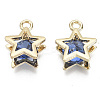 Brass Micro Cubic Zirconia Charms KK-N235-034C-3