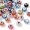 Mixed Handmade Lampwork Gold Sand European Large Hole Rondelle Beads LPDL-M013-M-1