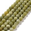Round Frosted Natural TaiWan Jade Bead Strands X-G-M248-10mm-02-1