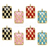 8Pcs 4 Colors Rack Plating Brass Enamel Pendants KK-SZ0006-08-1