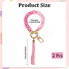 2Pcs Acrylic & Zine Alloy & PU Pendant Decoration KEYC-CL0001-44A-2