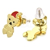 Ion Plating(IP) 304 Stainless Steel Enamel Stud Earrings EJEW-I316-04G-08-2