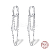 Anti-Tarnish Rhodium Plated 925 Sterling Silver Hoop Earrings UF8951-2-1