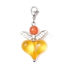 Heart Cat Eye & Acrylic Pendant Decoration HJEW-TA00354-4