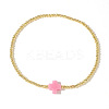 Brass Round Beads Stretch Bracelets VH4184-5-1