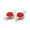 304 Stainless Steel with Glass Connector Charms STAS-G305-08P-02-2