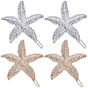 4Pcs 2 Colors Zinc Alloy Hair Barrettes PHAR-SP0001-24-1