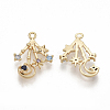 Brass Cubic Zirconia Pendants KK-T050-07G-NF-2