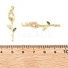 Flower Brass Micro Pave Cubic Zirconia Pendants KK-M325-07G-3
