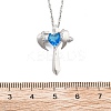 Brass Cubic Zirconia Wing Cross Pendant Necklaces for Women NJEW-C067-07P-02-5
