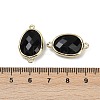Natural Obsidian Faceted Connector Charms G-K347-11G-16-3