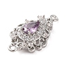 Brass Pave Cubic Zirconia Connector Charms KK-Z051-04P-02-2
