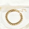 304 Stainless Steel Cuban Link Chain Bracelets for Women Men BJEW-R008-01G-1