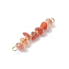 16Pcs 16 Styles Natural Mixed Stone Chip and Glass Seed Beaded Connector Charms PALLOY-JF03328-01-5
