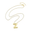 Brass & Plastic Pearl Letter Pendant Box Chain Necklaces for Women NJEW-U017-01G-26-3