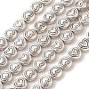 Tibetan Style Flat Round with Heart Alloy Bead Strands TIBEB-O007-12-NR-3