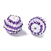 Striped Resin Rhinestone Beads OACR-A037-01A-2