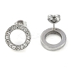 304 Stainless Steel Stud Earrings EJEW-C099-09P-02-3