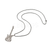 201 Stainless Steel Hollow Guitar Pendant Box Chain Necklaces NJEW-M086-03P-2