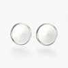 Tarnish Resistant Eco-Friendly 316 Surgical Stainless Steel Stud Earring Settings STAS-F181-01P-14mm-1