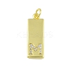 Brass Micro Pave Clear Cubic Zirconia Pendants KK-P266-06G-M-1