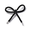 Alloy & Glass Seed Beads Bowknot Chandelier Component Links PALLOY-D359-03G-1